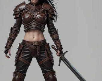 Fantasy Warrior Leather Armor Set - Cosplay, Medieval Costume,