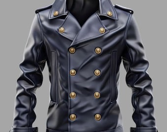 Stilvolle schwarze Lederjacke Herren Winter Modejacke,