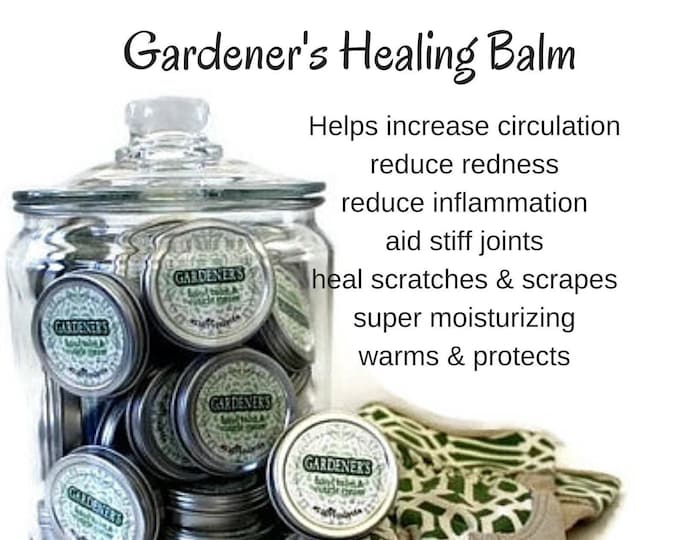 Gift for Gardeners, Organic healing hand balm, Cuticle and Nail Treatment, Natural Shea Butter Salve