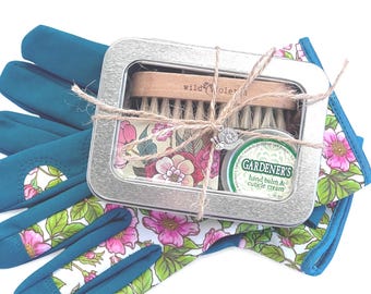 Gifts for Gardening / Garden Tea Towel and Women's Garden Gloves