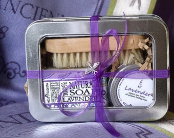 Lavender Lover's Gift Set, Birthday gift for Her, Hand Balm, Lavender Soap Gift Tin, Ready to Ship