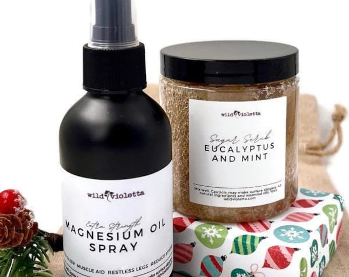 Magnesium Spray, Sugar Scrub, Handcrafted Soap Bar
