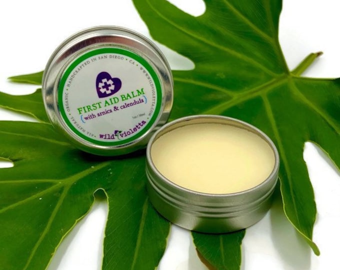 First Aid Balm / Healing Salve to Help Scars, Tattoos, Crapes and Bruises / Arnica, Calendula, Essential Oils Organic Healing Balm