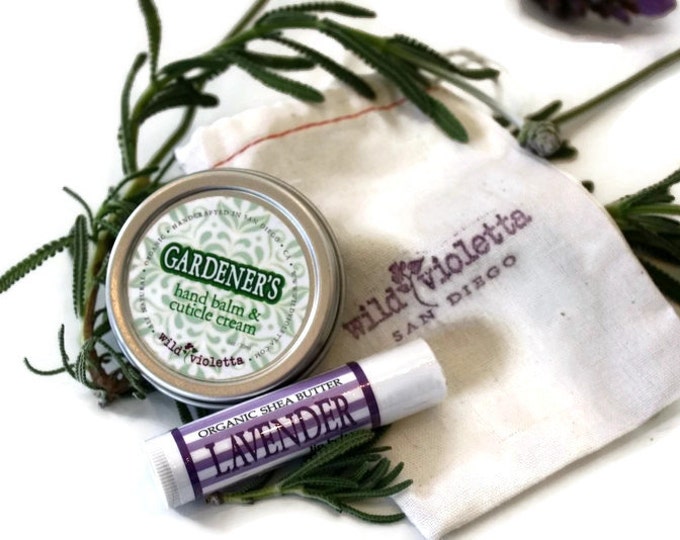 Mini Spa Gift, Coworker gift item, Hand Balm and Lip Balm, Organic Natural Skincare