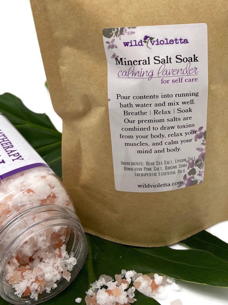 Lavender Mineral Bath Salts Detox Bath Salts Himalayan Sea Etsy