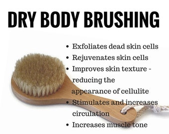 Detox Dry Body Brush, Eco Friendly Self Care Dry Skin Brushing, Vegan Dry Body Brush for Cellulite, Good Health