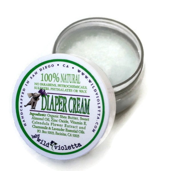 Organic Baby Diaper Cream / Skin Rash Cream with Zinc / Natural Infant Balm / New Mom Natural Baby Diaper Rash Calming Cream