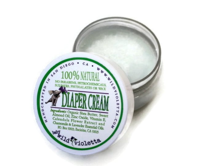 Organic Baby Diaper Cream / Skin Rash Cream with Zinc / Natural Infant Balm / New Mom Natural Baby Diaper Rash Calming Cream