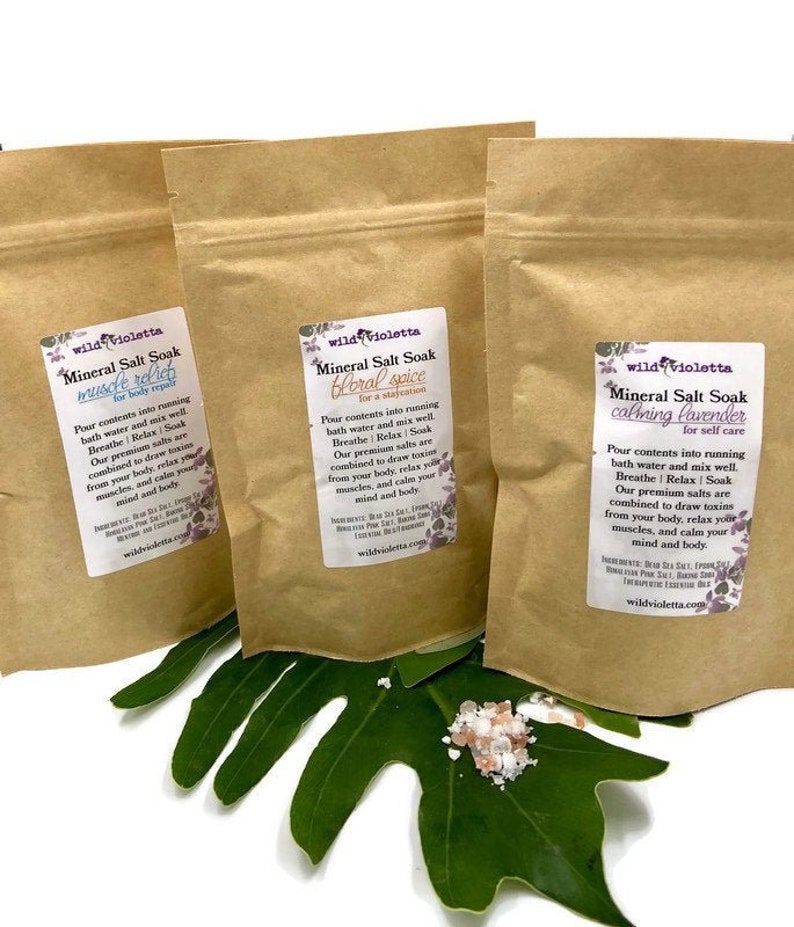 Lavender Mineral Bath Salts Detox Bath Salts Himalayan Sea Etsy