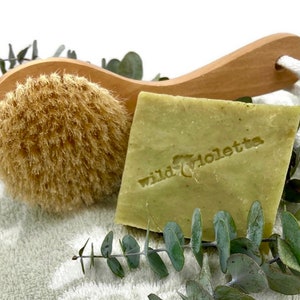 Dry Body Brush Natural Vegan Bristle, Eco Friendly Plastic Free, Detox Dry Body Brushing, Dry Skin Brush