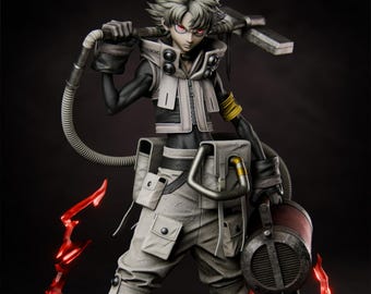 Estatua/modelo de resina imprimible en 3D de Rudo STL/Gachiakuta Anime Anti-Hero