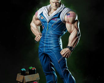 Statuette de combattant militaire : modèle imprimable 3D Sonic Soldier Warrior (téléchargement numérique)