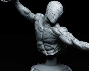 Buste de héros Web 3D : modèle imprimable 3D sur chenilles murales (téléchargement numérique)