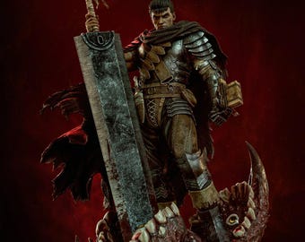 STL, épéiste noir aux tripes | Modèle d'impression 3D inspiré de Berserk (téléchargement numérique)