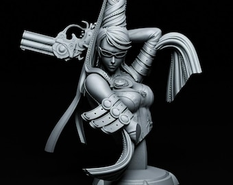 Fichier 3D, sorcière Bayonetta | Inspiré des héros d'action élégants | Statue de combat élégante | Modèle d'impression 3D