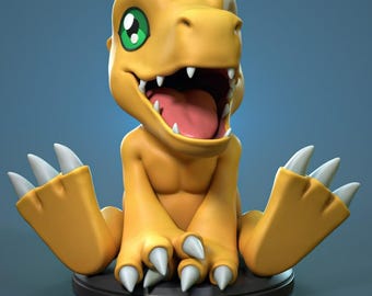 Agumon Digimon STL | Figurine animée imprimable en 3D | Modèle numérique de collection Monster | Téléchargement instantané