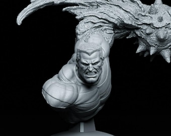 Busto de Sandman STL / Estatua imprimible en 3D de villano de cómic / Figura de resina