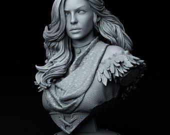Figura de Yennefer STL / Hechicera de The Witcher / Objeto de colección de fantasía oscura / Modelo imprimible en 3D de alta calidad
