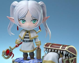 Modèle 3D Frieren Mage | Figurine de magicien elfe fantastique (fichier numérique d'impression 3D)