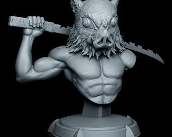 Modèle STL Berserker lame de sanglier – Guerrier sauvage à double épée (téléchargement numérique)