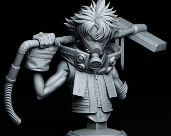 Busto de Gachiakuta STL / Figura de impresión 3D de manga / Estatua de anime Modelo digital coleccionable