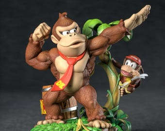 Fichier 3D Donkey Kong | Statue imprimable en 3D | Modèle classique de figurine de jeu vidéo à collectionner | Téléchargement numérique