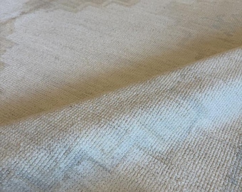 Hand Knotted Oushak Area Rug Beige blue Wool Rug, Neutral Fine WoolStyle, Custom Sizes