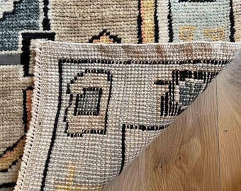Neutral Oushak Runner Rug, Hand Knotted Wool Hallway Runner, Vintage Turkish Carpet, 3x8 3x10 3x12 3x15 Entryway Kitchen Custom size