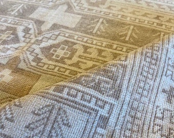 3x7 Vintage Turkish Rug, Neutral Beige Tribal Wool Rug, Handmade Geometric Area Carpet, Boho Decor 3x8 3x10 3x12 3x15 Entryway Kitchen Rug