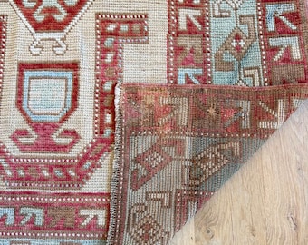 Antique Runner Oushak Rug Red And Beige Turkish Carpets Antique Handmade Wool Rug Contemporary Hand Knotted Rug Any Size Made to Order 3x10