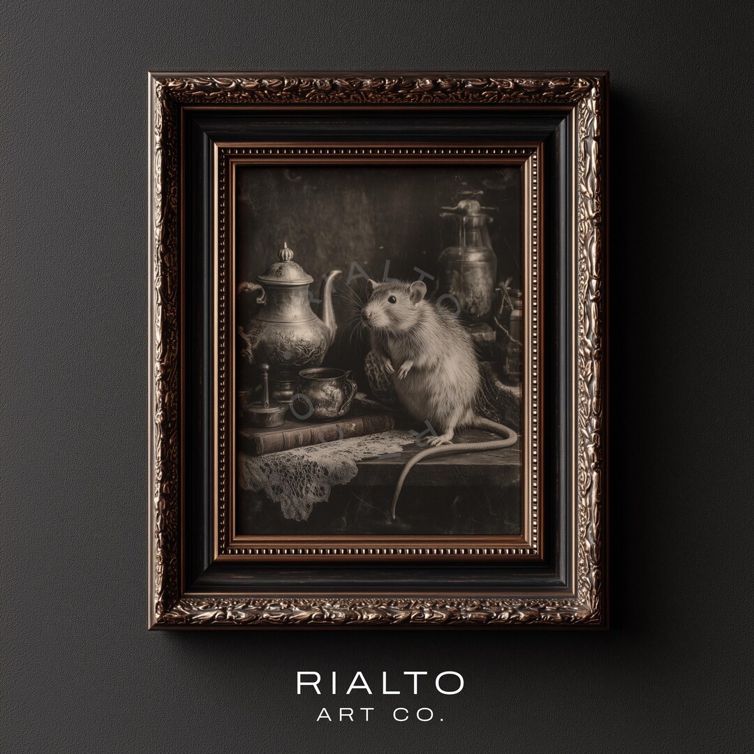 Victorian Rats Victorian Rat Portrait Print, Gothic Dark Academia Art (digital ...