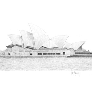 Sydney Opera House PRINT from Original 24&quot; x 30&quot; Drawing