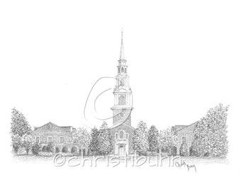 Reid Chapel at Samford University PRINT - wedding graduation birthday gift art