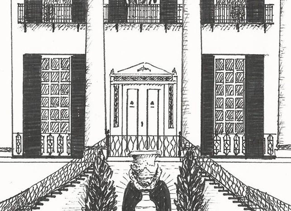 University of Alabama President's Mansion - Pen and Ink PRINT - Etsy