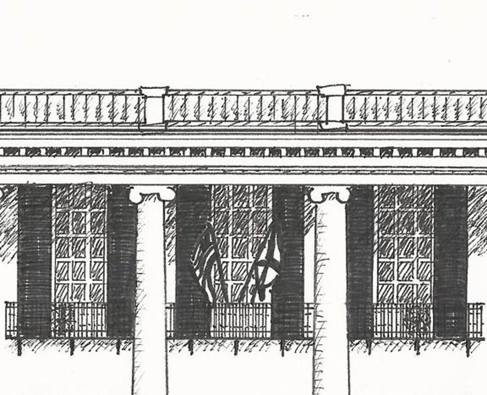 University of Alabama President's Mansion - Pen and Ink PRINT - Etsy