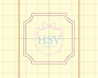 Motif de broderie pendentif carré double haricot ITH | 3 tailles