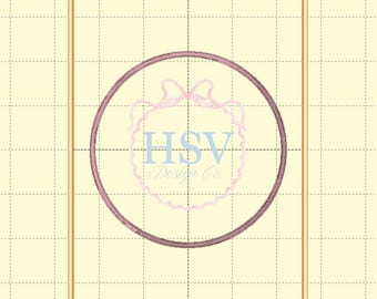 Motif de broderie cadre rond ITH | Satin et point haricot | 4 tailles