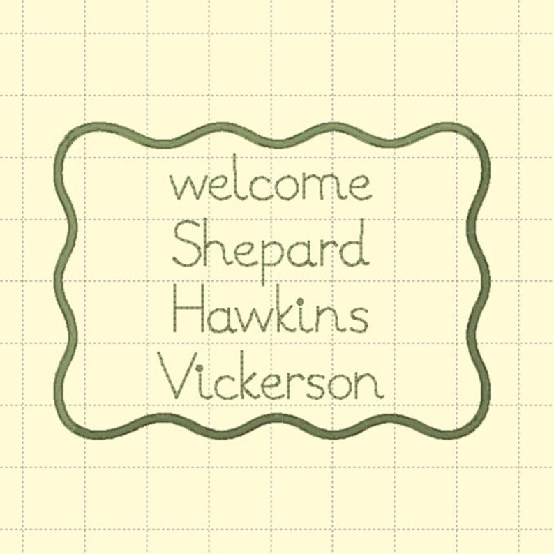 ITH Wavy Scallop Baby Name Plate Embroidery Design | Satin and Bean ...