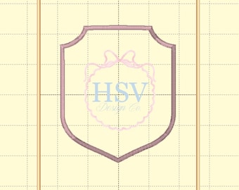 Motif de broderie écusson ITH | Satin et point haricot | 2 tailles chacun pour un cerceau de 5 x 7 pouces