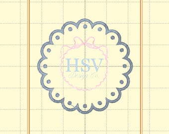 ITH Heirloom French Noeud rond cadre festonné, point satiné | 3 tailles