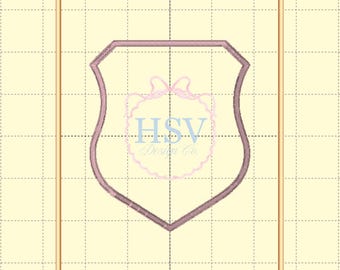 Motif de broderie écusson ITH | Satin et point haricot | 2 tailles chacun pour un cerceau de 5 x 7 pouces