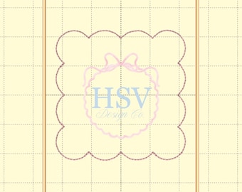 Petit motif de broderie festonné pour plaque signalétique ITH | Point de haricot | 3 tailles