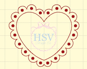 Coeur festonné héritage ITH | 3 tailles