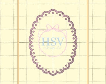 ITH Heirloom Motif de broderie ovale français noeud satin cadre | 4 tailles