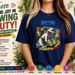 Rooting For You Plants Tシャツ、コテージコア・ガーデナーTシャツ