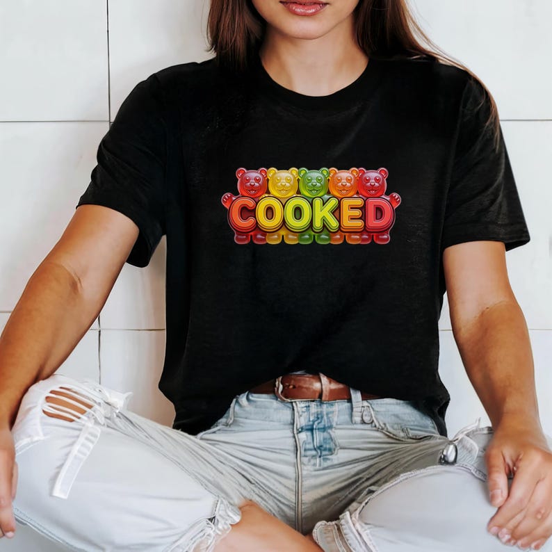 Cooked Gummy Bears Tee | Colorful Candy Lettering T-shirt - Etsy