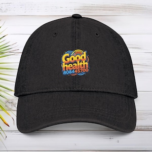 Good Health Denim Hat, Embroidered Sunshine Patch, Grabovoi Code