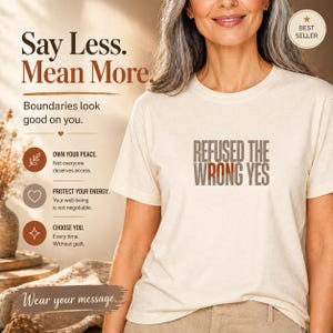 T-shirt weigerde het verkeerde ja | T-shirt met tekstprint | Boundary-shirt