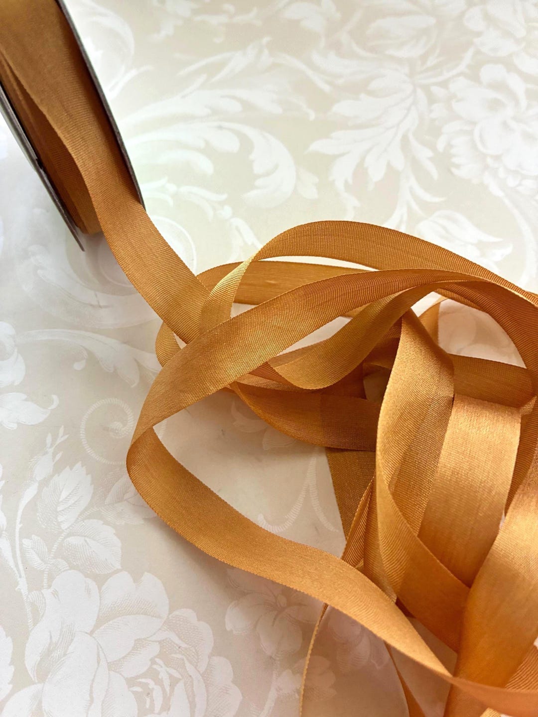 Silk Ribbon- Lt. Royal Gold - 13mm - .50 Width. 4 Yard Length on ...