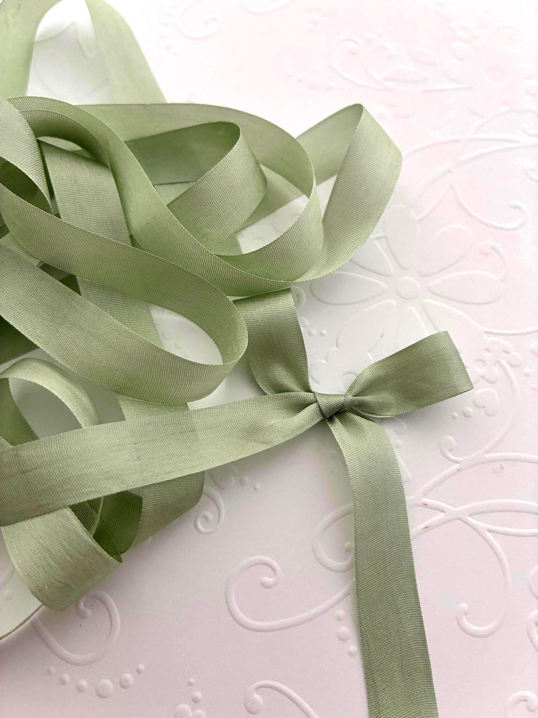13mm Silk Ribbon- Light Jade - 1/2